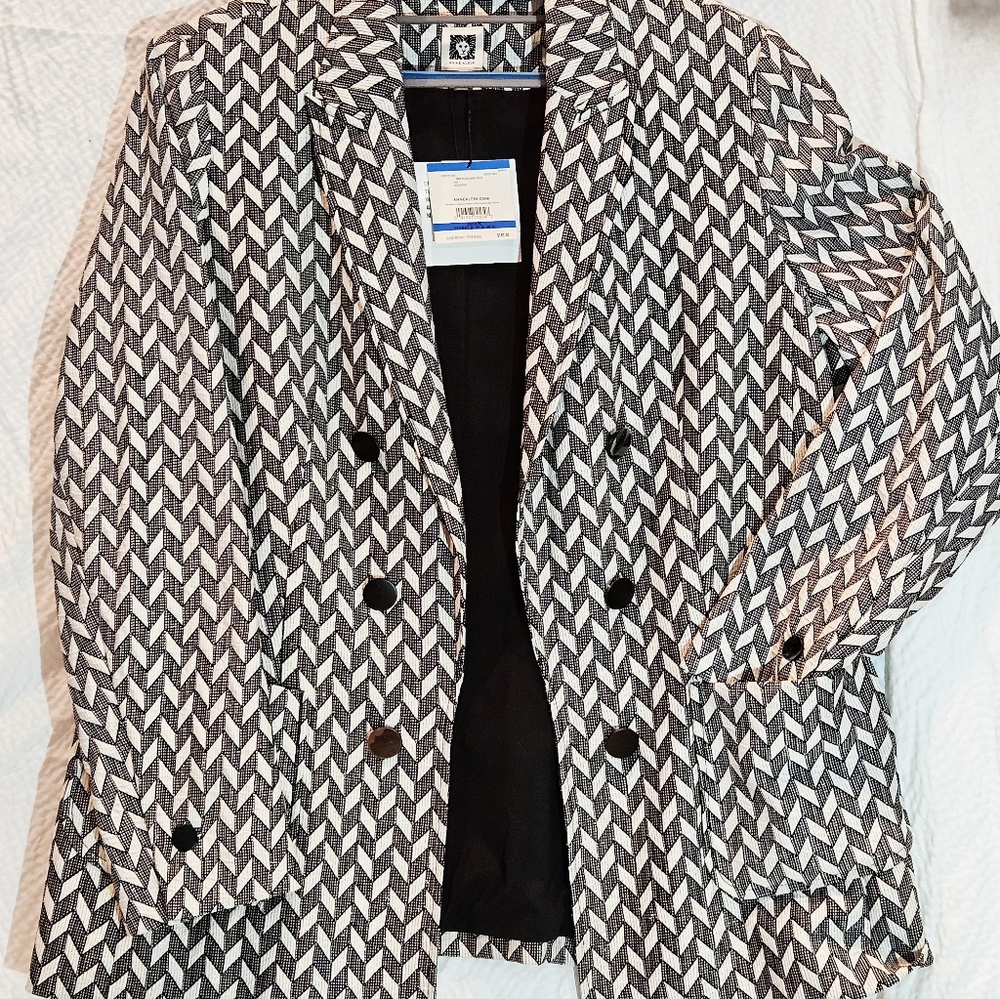 Anne Klein Chevron Patterned Blazer-size XL-New with Tags - Picture 5 of 13